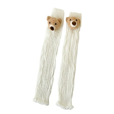 

Sofullue Women Cartoon Bear for Doll Knit Leg Warmers Lolita Kawaii Crochet Foot Cover So