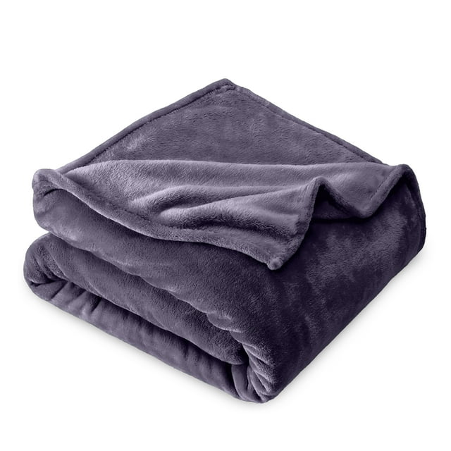 Bare Home Manta de Felpa Polar 300 G/M², Microfibra Mullida, Suave y Afelpada, Tamaño Matrimonial/queen, Color Violeta Polvoriento