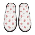 thumbnail image 2 of KLL Hand Drawn Strawberry Slippers for Women Men House Slip on Indoor Outdoor Bedroom Furry Fleece Lined Ladies Comfy Anti-Skid Rubber Hard Sole-Medium, 2 of 8