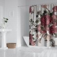 thumbnail image 4 of Ensemble de Rideau de Douche avec Doublure à Boutons-Pression, Fleurs Rouges et Grises en Floraison (4) Rideaux de Douche Doublure de Douche Imperméable, Rideau de Salle de Bain Minimaliste en Polyester, 72x72 Pouces, 4 of 4