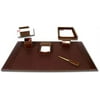 Rustic Brown Leather 7-Piece Desk Set