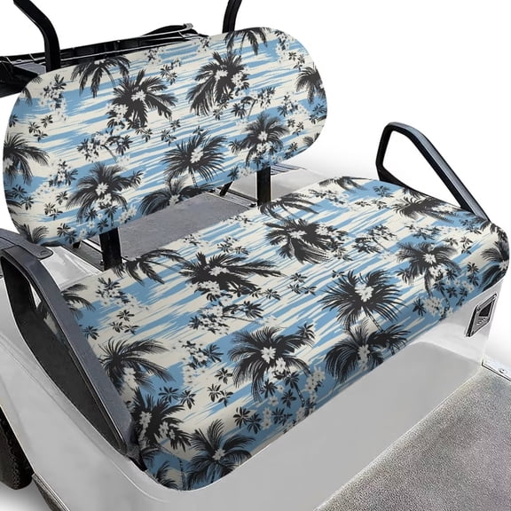 Uorisanigo Golf Cart Seat Cover Soft Seat Cushion Front Sets Summer Coconut Tree Flower Heat-Resistant Backrest and Seats Covers Fit for EZGO, Yamaha, Club Car and More 2-Seat Golf Carts