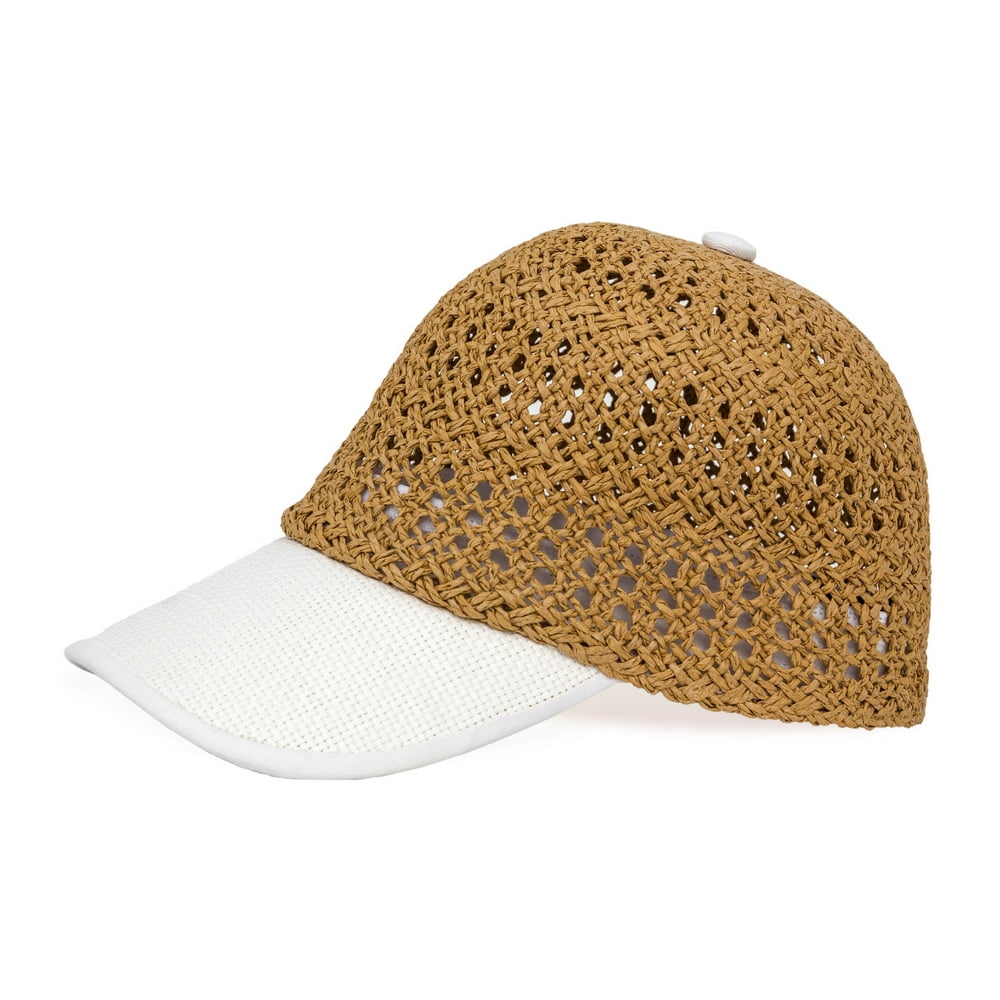 WOMEN'S WOVEN STRAW BASEBALL CAP