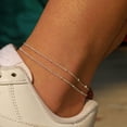 thumbnail image 4 of czcpp-Layered Ankle Bracelets for Women Gold Anklets for Women Gift Dainty Lip Chain Anklet for Women Waterproof Cute Satellite Bar link CZ Dot Twisted Rope Paperclip Chain Snake Ankle Bracelet, 4 of 4