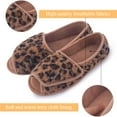 thumbnail image 2 of Diabetic Slippers for Women Memory Foam Arthritis Edema Adjustable Open Toe Swollen Feet House Shoes, LEOPARDBROWN 10, 2 of 7
