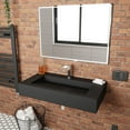 thumbnail image 5 of CastelloUSA Pyramid Solid Surface Wall-Mounted Bathroom Sink White 72", 5 of 5