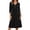 Black(Ladies Dresses), variant on Fall Midi Dresses for Women V Neck Button Front 3/4 Sleeve Empire Waist A-Line Soft Lounge Swing Dresses