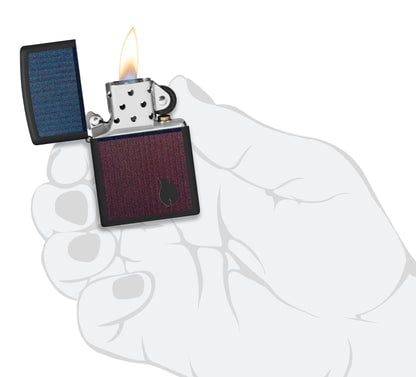 Zippo Lighter - Customized Engraved Message Two Tone Flame Design 46476