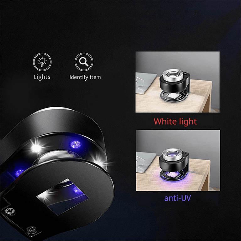 30X 60X Pocket Folding LED Illuminated Dual Lens Jewelers Loupe Magnifier -  China Magnifier, Magnifying Glass