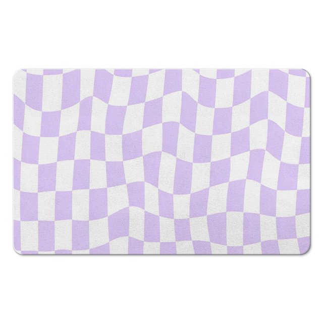 Charming Checkered Bath Rugs | Non-Slip, Absorbent | Ideal for Shower, Sink, Tub | Machine Washable | Fits All Bathrooms | 20x32 in
