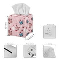 thumbnail image 3 of POLERO Waterproof Tissue Box Cover Square with Pink Butterfly, Leather Tissue Box Holders ,Facial Paper Organizer Dispenser for Bathroom, Car, Office, 5.1"X5.1"X5.5", 3 of 7
