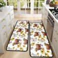 thumbnail image 4 of Kitchen Rugs Sets Of 2,Highland Cow Sunflower Cow Pattern Anti Fatigue Kitchen Mat Rugs Non Slip Washable,Decorative Kitchen Floor Mats for Kitchen,Sink,Laundry,17"x47"+17"x47", 4 of 5