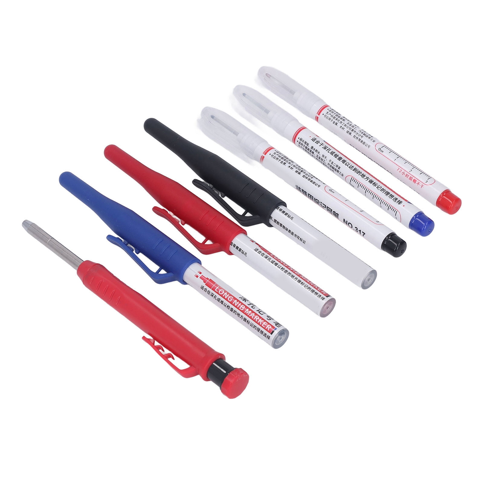 Long Nib Marker,Carpenter Pencil Marker Set Deep Hole Markers Carpenter Pencil Marker Set Optimized for Excellence