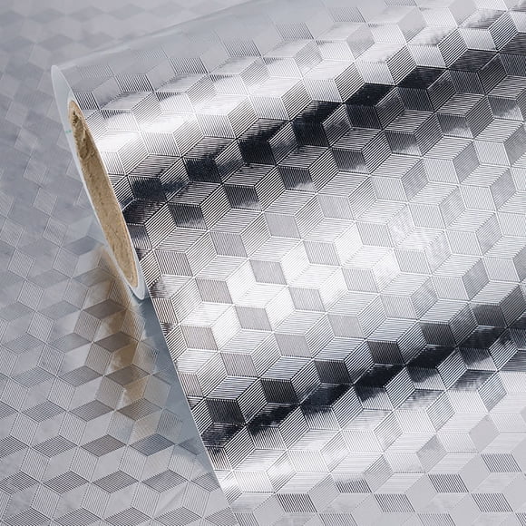 Yeacher itchen Backsplash Wallpaper Sticker Aluminum Foil Paper Self-Adhesive Oil-Proof Heat Resistance Wall Sticker Countertop