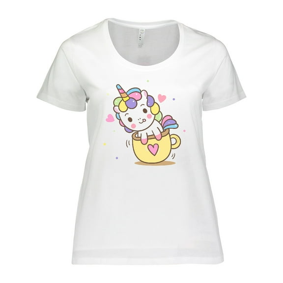 Inktastic Teacup Unicorn Women's Plus Size T-Shirt