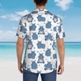 thumbnail image 4 of Sikiie Cute Hippos Print Men's Hawaiian Shirt, Summer Beach Button Pocket Short Sleeve T-Shirt,Large, 4 of 7