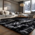 thumbnail image 2 of Area Rugs for Living Room Bedroom, 9'x12' Soft Fluffy Shag Indoor Floor Carpet for Living Room Bedroom Dining Room Office Home Decor, Tie-dye Dark Gray, 2 of 7