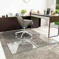 thumbnail image 2 of Mirrasia 36"x 46" Tempered Glass Floor Mat Heavy Duty Hard Office Chair Mat,Clear, 2 of 6