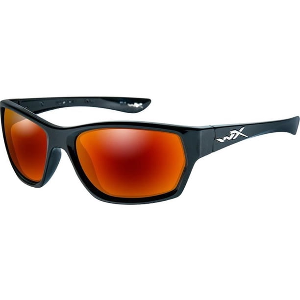 Wiley X Moxy Pol Crimson Mirror Lens/Gloss Black Frame