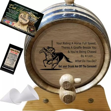 

General: Get Off The Carousel (090) - Engraved American Oak Bourbon Aging Barrel