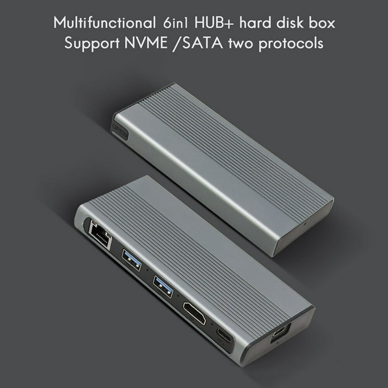 New USB C Hub M.2 NVMe NGFF SSD Enclosure,NVMe Case Box SD TF Card