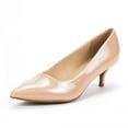 thumbnail image 1 of DREAM PAIRS Women Pump Shoes Pointed Toe Wedding Party Shoes Low Heel Dress Shoes For Work MODA NUDE/PAT Size 6.5, 1 of 6