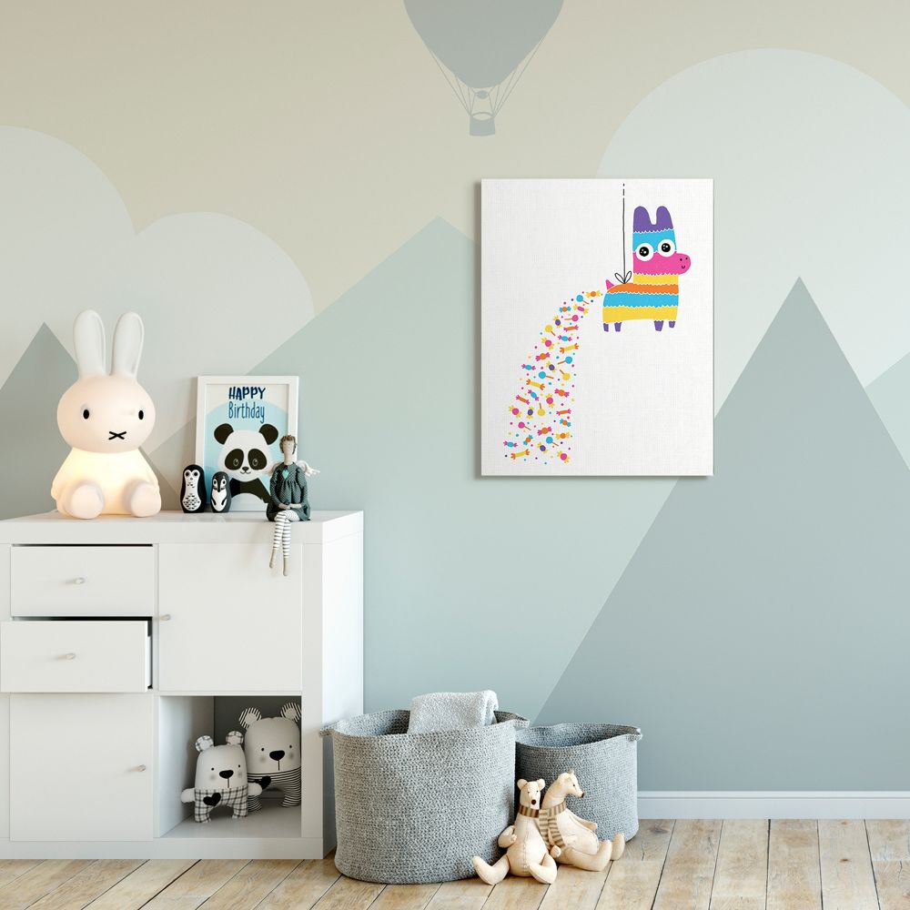 Stupell Industries Color Pop Party Pinata with Rainbow Candy Canvas Wall Art Design by Michael Buxton, 30" x 40"