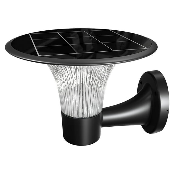 Solar Powered 15W LED Crystal Diamond Wall Light – 2200  Lumens Outdoor Solar LED Light with Color Selectable 3000K/6000K, Motion Sensor & Dusk-to-Dawn Lighting, Black