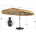 thumbnail image 3 of Ainfox 15ft Large Thatched Tiki Patio Umbrella with Lights and Sandbags, Outdoor Heavy-Duty Double-Sided Rectangle Market Umbrella for Garden Deck Backyard Pool Beach, 3 of 9
