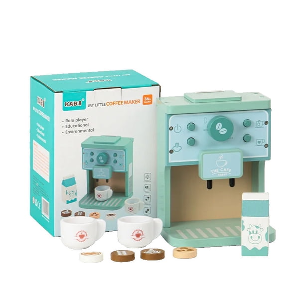 Machine à Café En Bois Pour Enfants – Accessoire Dinette 25 Pièces, Jeu D’imitation Montessori Dès 3 Ans