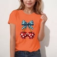 thumbnail image 4 of BRGZLK Girl's Independence Day T-Shirt Summer USA 250 Years Casual Round Neck Tops Cute Cherry Print 4th of July Short Sleeve Trendy T-Shirt Holiday Tee Orange 9-10 Years, 4 of 6