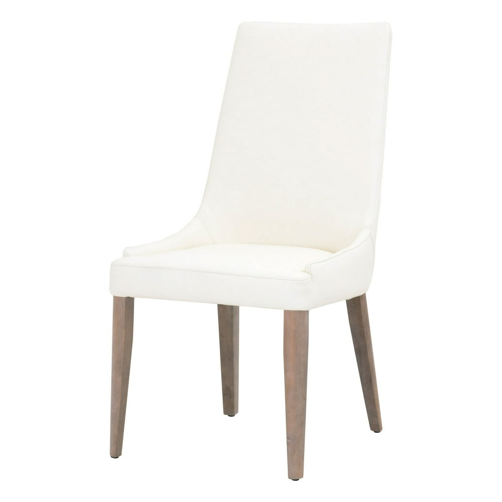 Curved Dining Chair with Round Tapered Legs, Set of 2, White and Brown - Walmart.com - Walmart.com