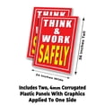 thumbnail image 2 of Think And Work Safely (24" X 36") 4mm Corrugated Plastic Panel, Graphics Applied To 1 Side (Pk of 2), 2 of 2