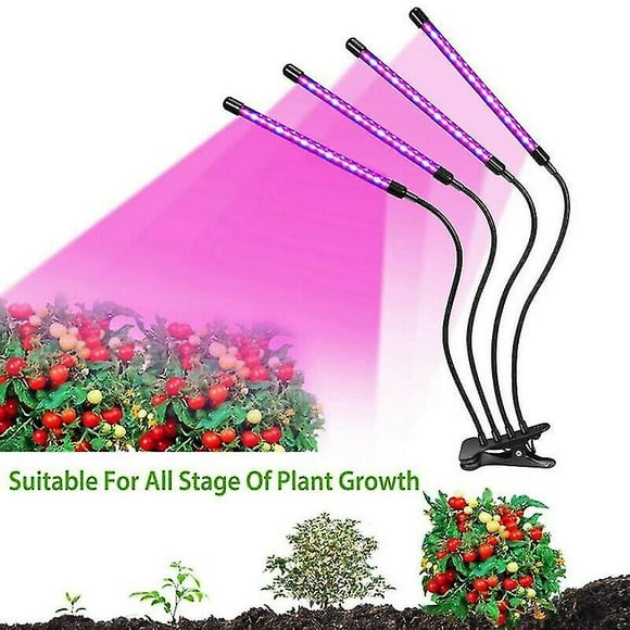 Growth charts 4 head plant grow lights 80 led lamps for indoor plants hydroponics growing (HTOOQ)