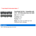 thumbnail image 2 of Front Brake Pad Set - Compatible with 2013 - 2018 Mercedes-Benz G63 AMG 2014 2015 2016 2017, 2 of 2