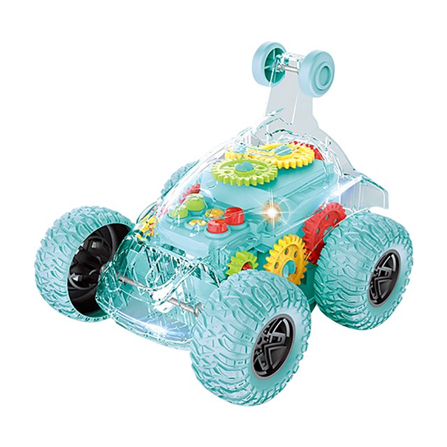 LSLJS Electric Stunt Rollover Car, with Flash, Rollover and Rotation, Transparent Gear Car, Rotating Music, Birthday Gifts for Girls and Boys, Christmas Gifts
