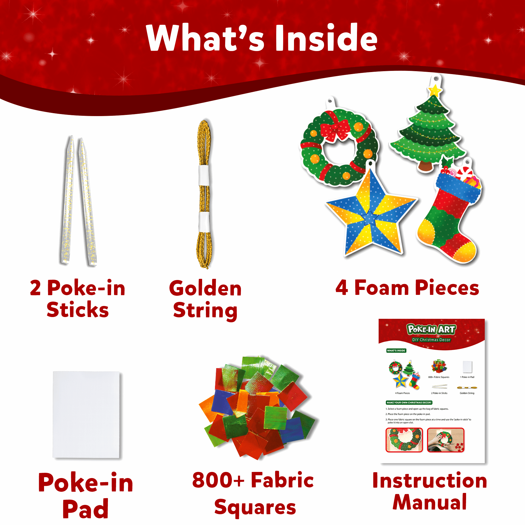 Skillmatics Poke-in Art - Christmas Decor, Mess-Free Art for Kids, DIY Craft Kits, Creative Activity, Gifts for Ages 4, 5, 6, 7, 8, 9, 10, 11, 12