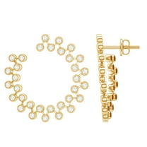 Rosec Jewels Certified Moissanite Hoop Earrings for Women - Circle Earrings - D-VS1 Quality - Ready to Gift with Jewelry Box, 18K Yellow Gold