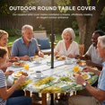 thumbnail image 3 of Round Outdoor Tablecloth with Umbrella Hole and Zipper, Sunflower Tablecloth with Elastic Waterproof, Summer Eucalyptus Botanical Floral Retro Patio Table Covers for 45" - 54" Picnic Pool Tables, 3 of 9