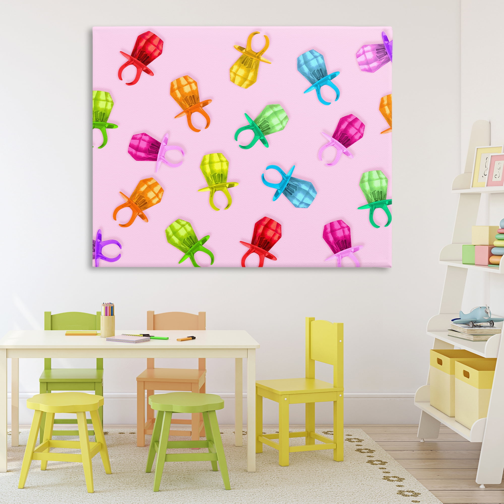 Stupell Industries Candy Gem Ring Party Pattern Canvas Wall Art, design by LISH Creative