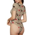 thumbnail image 3 of The Xecao German Shepherd Dog Women's Crew Neck Body Suit, a short-sleeved bodysuit and basic swimsuit, both comfort and style for dating and daily life, 3 of 9