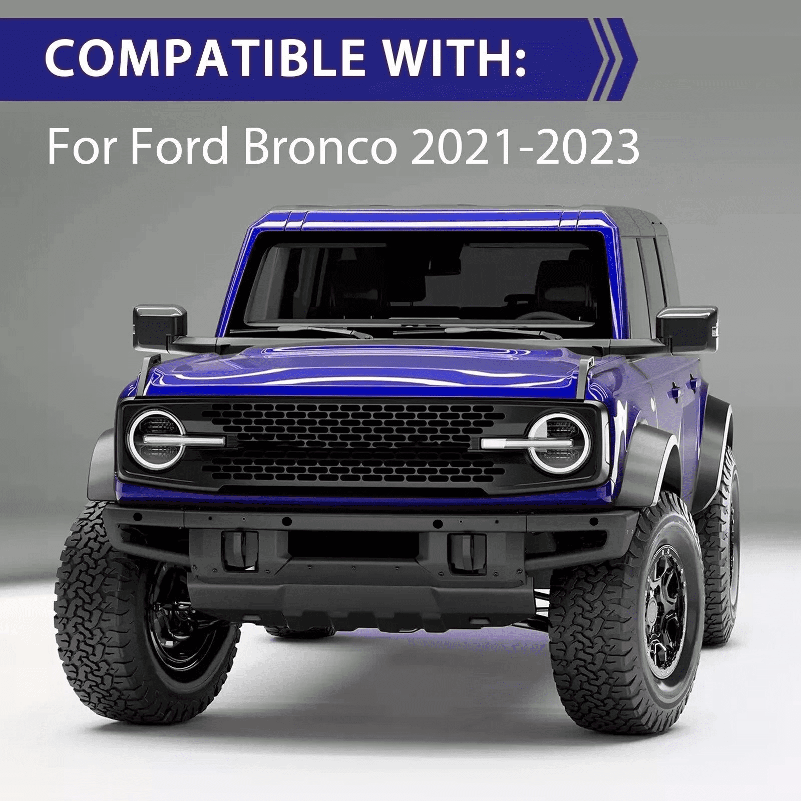 Top Gear Motors Full-Width Front Bumper with D-Ring Mounts for 2021-2023 Ford Bronco