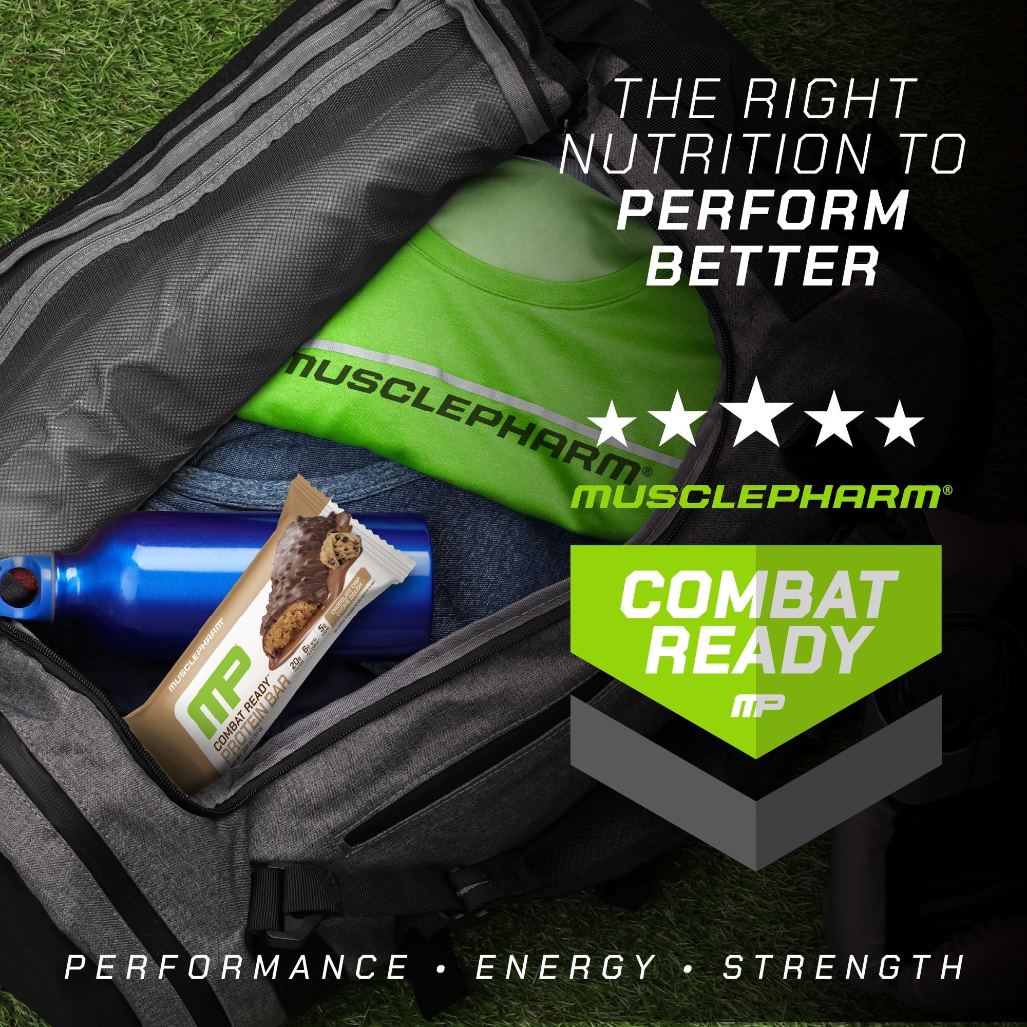 MusclePharm Combat Crunch Protein Bar, Chocolate Chip Cookie Dough, 20g Protein, 12 Ct