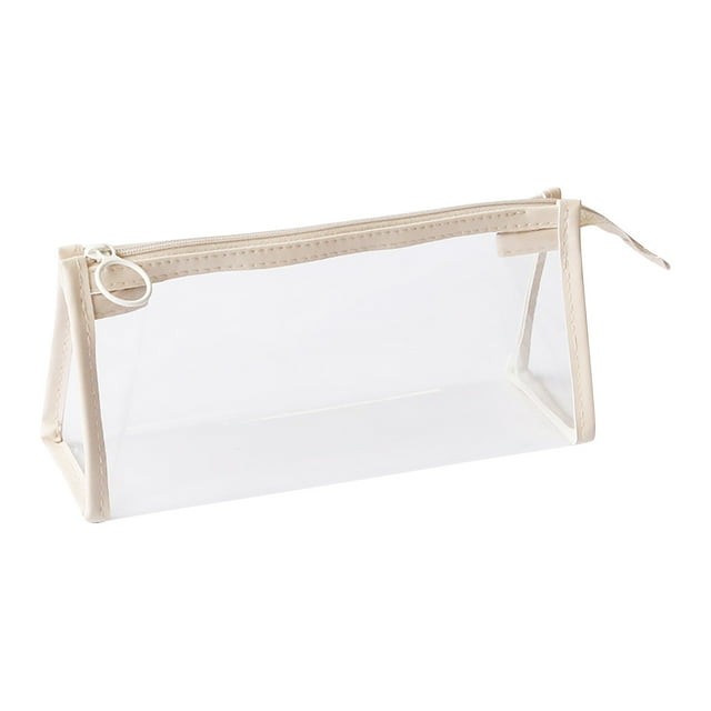 Transparent Waterproof Cosmetic Bags Zipper Pencil Bag Pencil Case Portable Travel Toiletry Pouch
