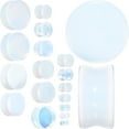 thumbnail image 4 of Body Candy Unisex 2Pc Stone White Opalite Double Flare Plug Ear Plug Gauges Set of 2, 4 of 4