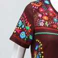 thumbnail image 7 of Puliio Women Short Sleeve Loose Round Neck Casual Pullover Folk Custom Printed T Shirt Top, 7 of 7