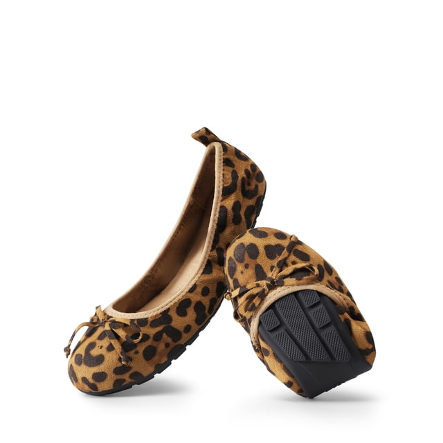 DREAM PAIRS Bailarinas Plegables para Mujer con Estampado de Leopardo Talla 6.5