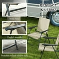 thumbnail image 6 of YYAo Folding Chair Set, Outdoor Lawn Chair Set,4 Piece Folding Patio Camping Chair Set, Sports Chairs for Adults with Armrests, Mesh Fabric Seat for Lawn, Beige, 6 of 11