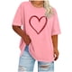 thumbnail image 1 of Tejiojio Women's Plus Size T-shirt Valentine's Day Heart Print Round Neck Short Sleeve Tops Spring Summer XL-5XL, 1 of 4