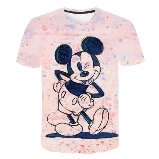 Camisetas de Mickey Mouse 1-14 Y Regalos de cumpleaños Camisetas Verano Moda Camisetas de manga corta Camisetas Serie de Disney Dibujos animados Casual T Shirt4T Gao Jinjia LED